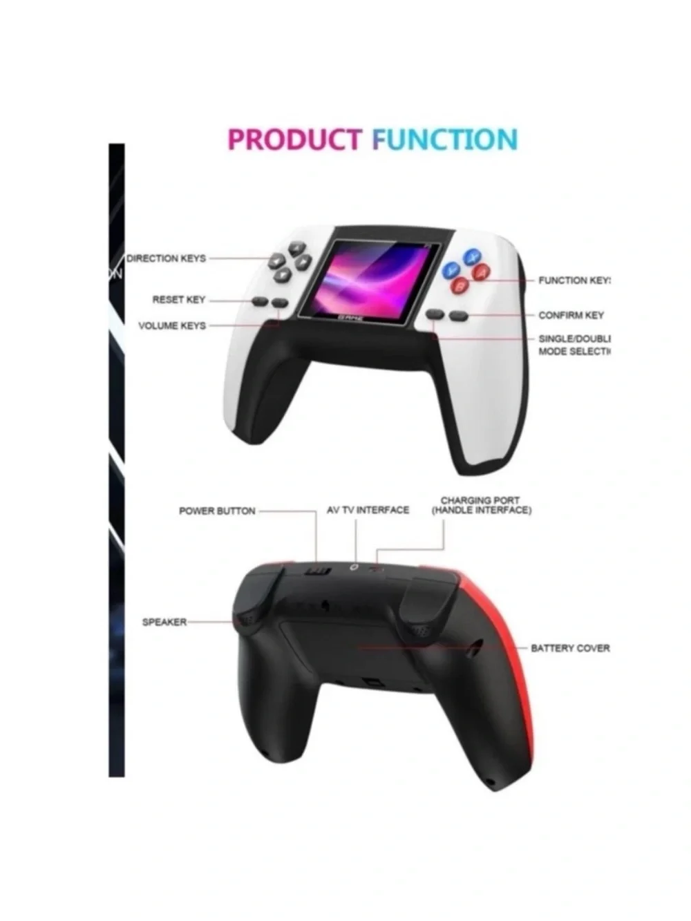 🆕 - P5 Game Box Handheld Console Built in 520 Game. New in Box -Red